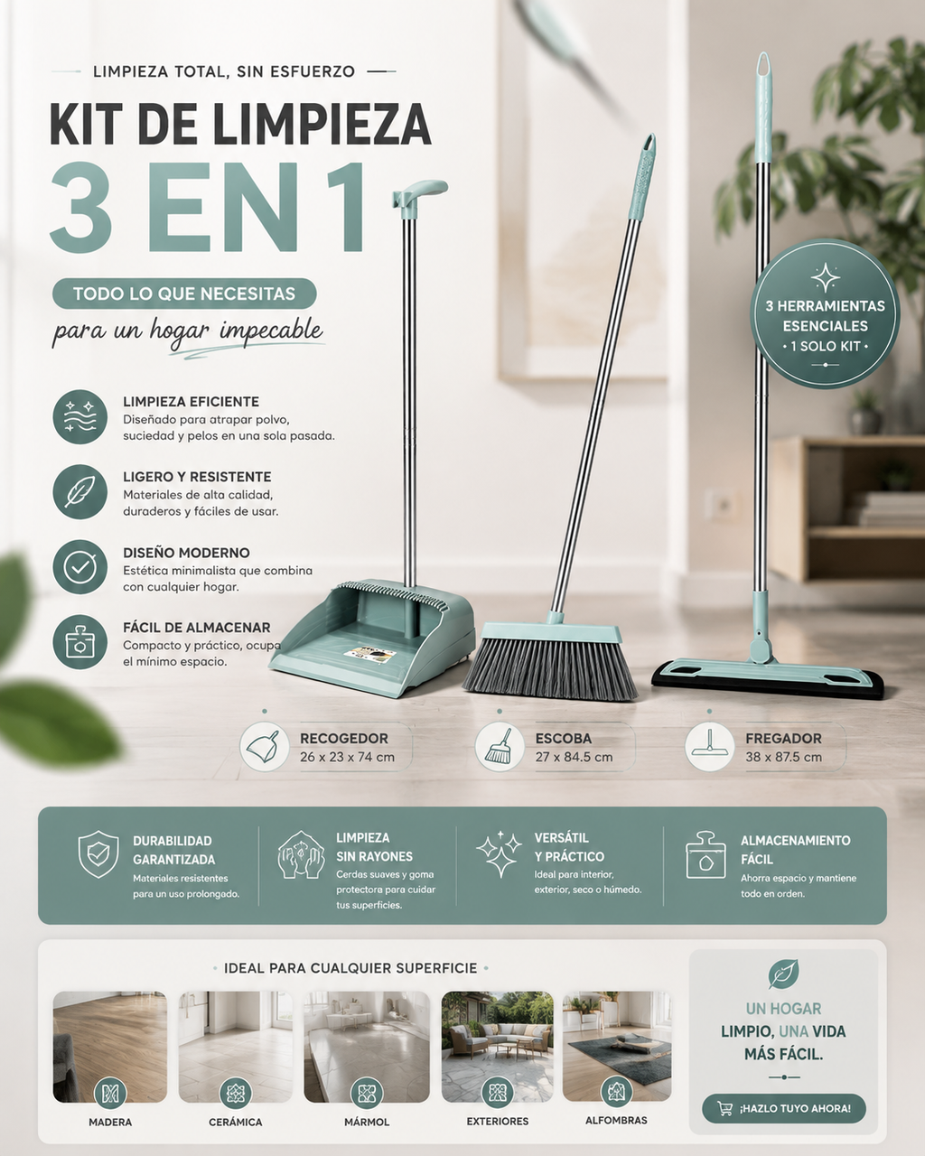 Kit de limpieza 3 en 1