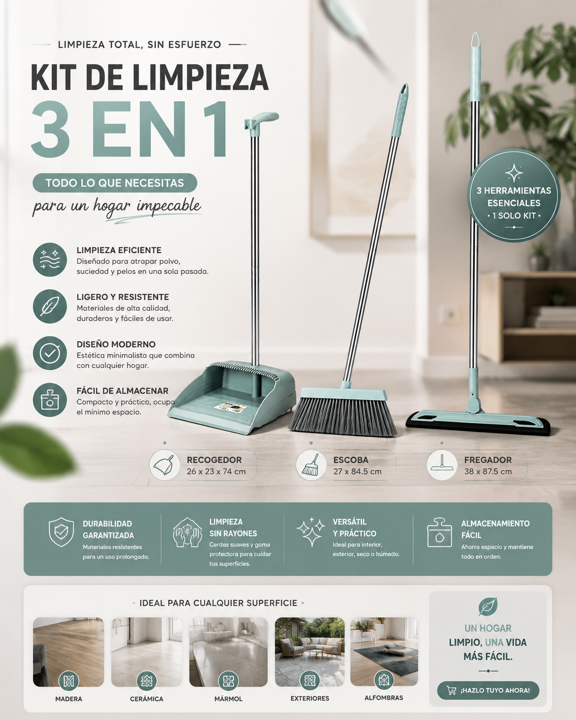 Kit de limpieza 3 en 1